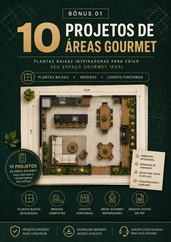 Página de projeto do pack com planta baixa e medidas